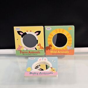 3 Mirror Mirror Board Books Wild Animals Farm Animals Baby Animals